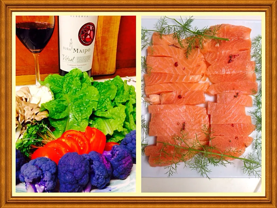 Lots of colorful vegetables with salmon  -After workout|Yuriさん