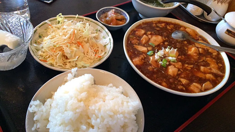 【日替定食】挽肉と豆腐のオイスター煮込を頂きました。|momongatomoさん