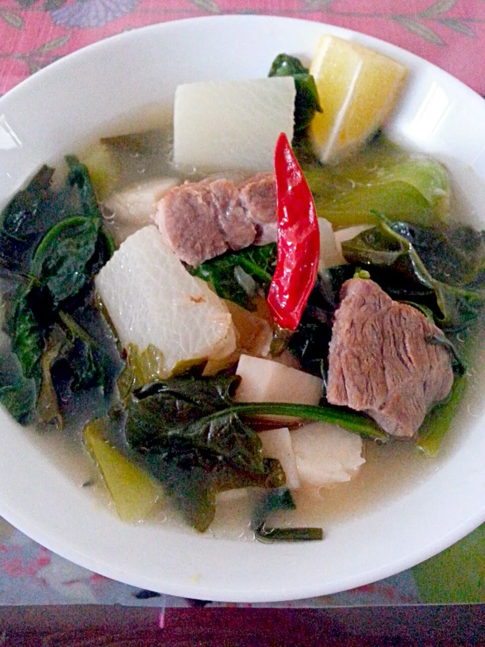 pork sinigang#philippine cuisine// 豚肉の鍋#酸っぱくて　美味しい@Miki's House|Miki Jorierose Obispoさん