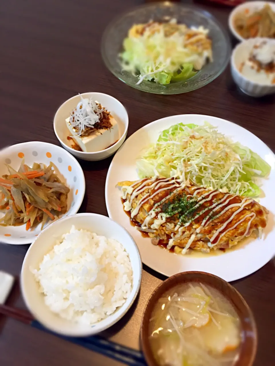 とん平焼きの晩ご飯|mikaさん