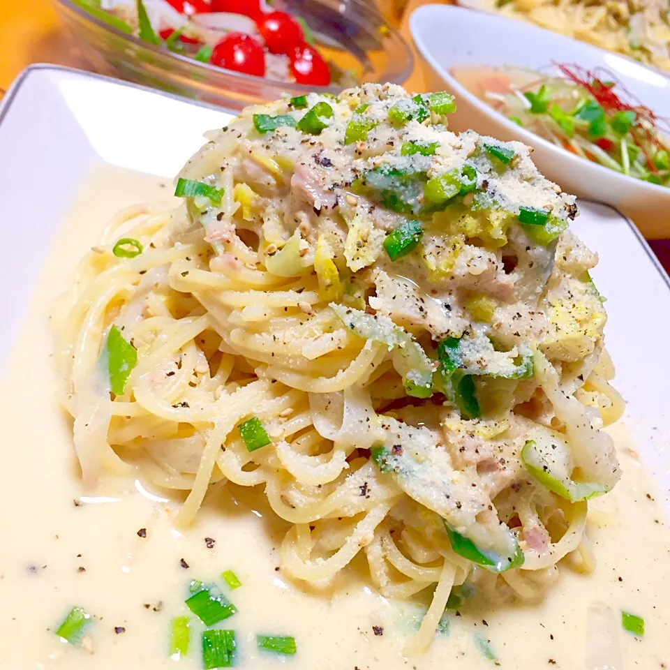 白菜とツナの味噌クリームスパゲティー|カウンター嬢さん