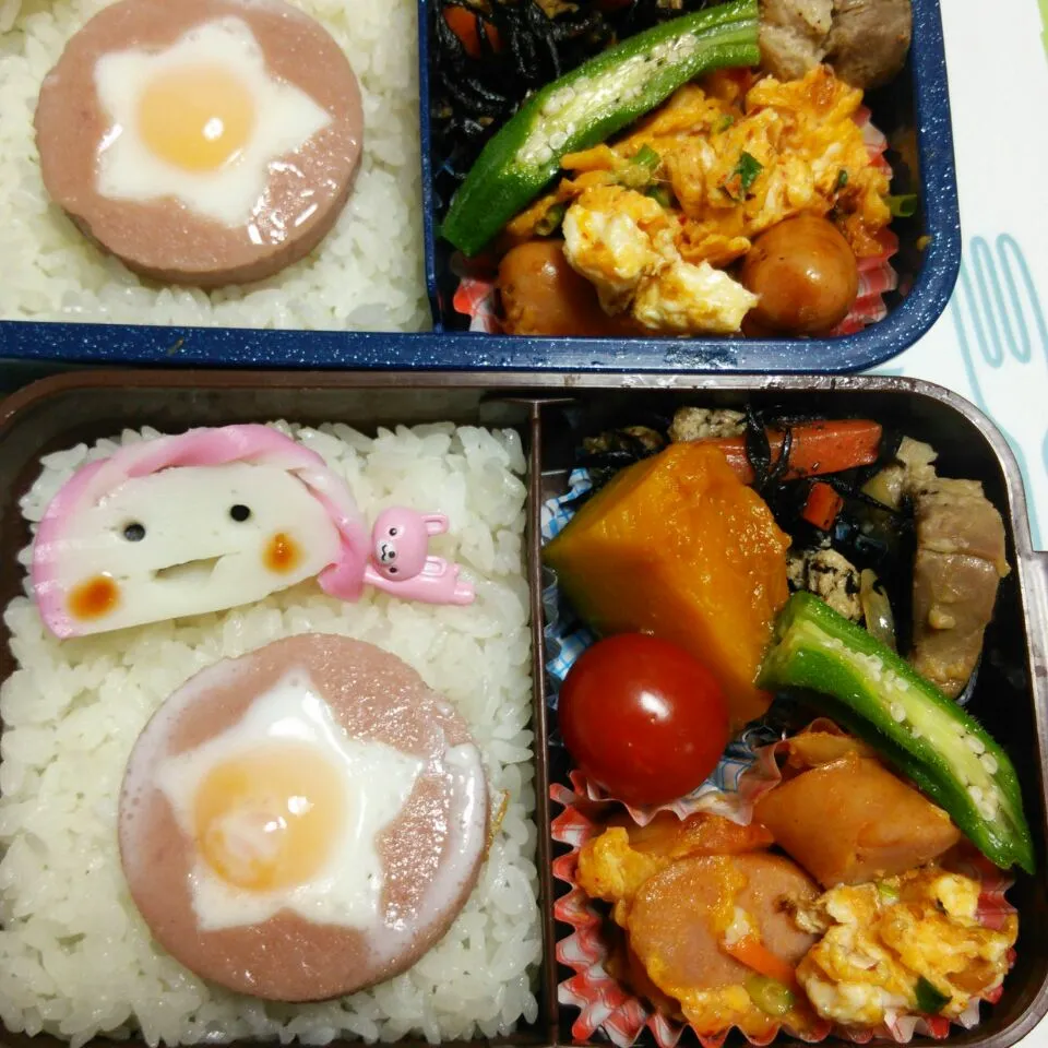 Snapdishの料理写真:1月14日　高校生女子＆オレ弁当|クッキングおやぢさん