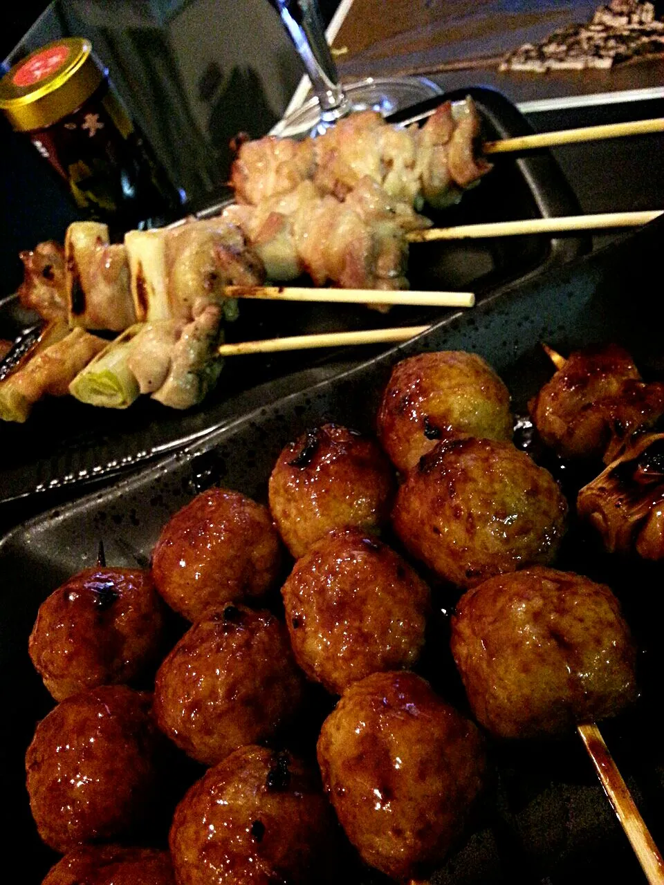 Snapdishの料理写真:お土産の焼き鳥で晩酌♪　YAKITORI♪|BUBUさん