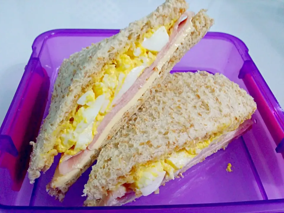 Egg cheese honey baked ham sandwich 😍😙👄👅💖 + Japanese Mayo 👅|🌷lynnlicious🌷さん