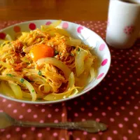 Snapdishの料理写真:親子丼風パスタ|Tasoさん