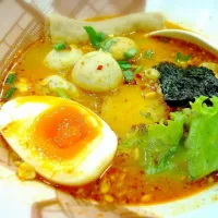 Snapdishの料理写真:Tun yum noodle with pork and egg|Tikさん