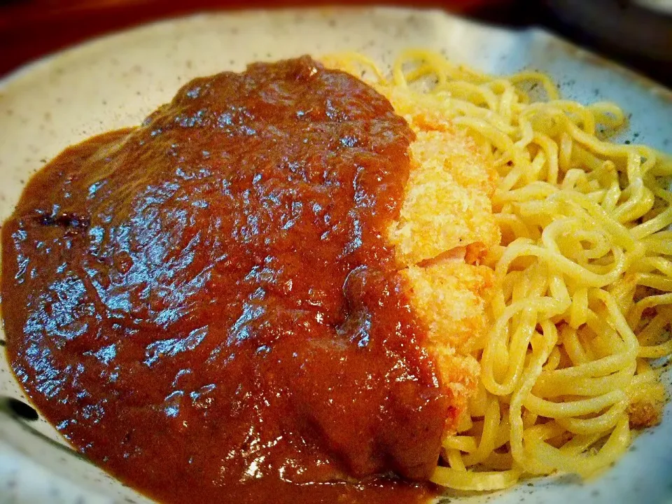 チキンカツカレーそば|いちどぅしさん