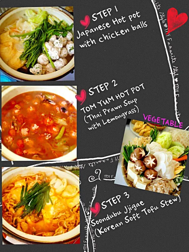 日本、タイ、韓国のお鍋が一つの鍋で食べれちゃう。 
大人数の鍋パーティーにもってこいの鍋です。|ちづるさん