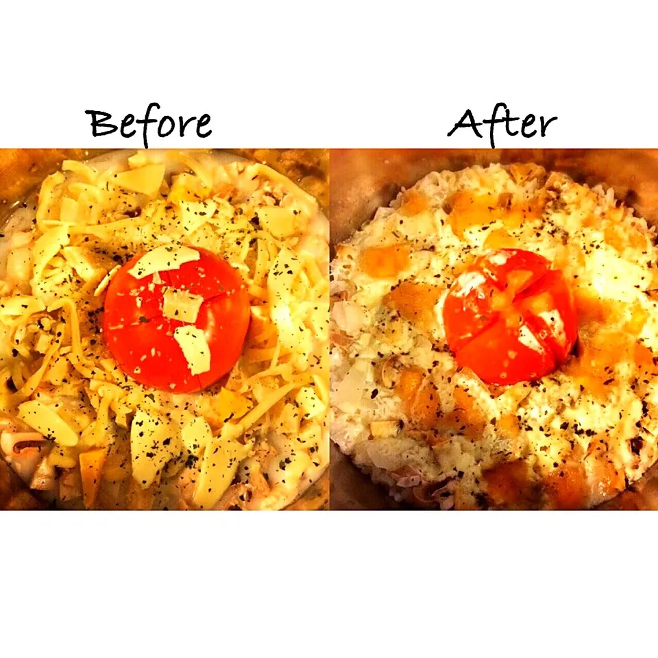 Snapdishの料理写真:Tomato and cheese on rice|Amber Choさん