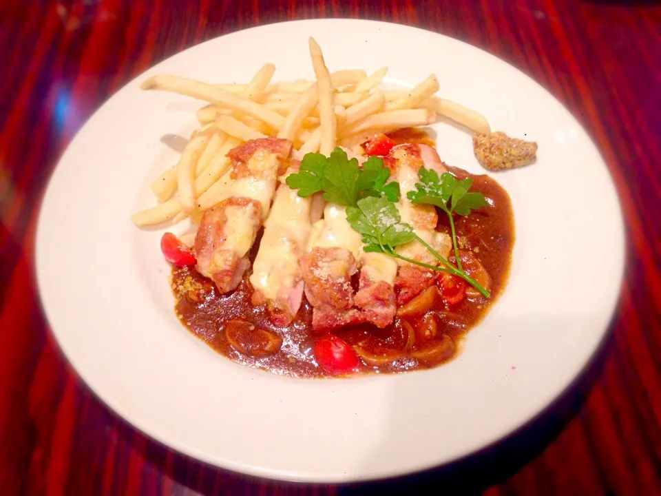 Chicken cheese baked demi-glace sauce（鶏肉のチーズ焼き デミグラスソース）|Polar Bearさん