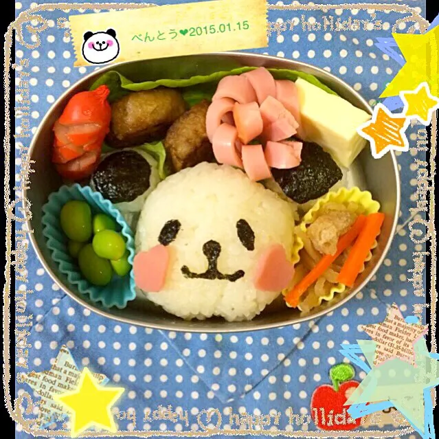 幼稚園娘リクエストのパンダお弁当😋|さくりん😊さん