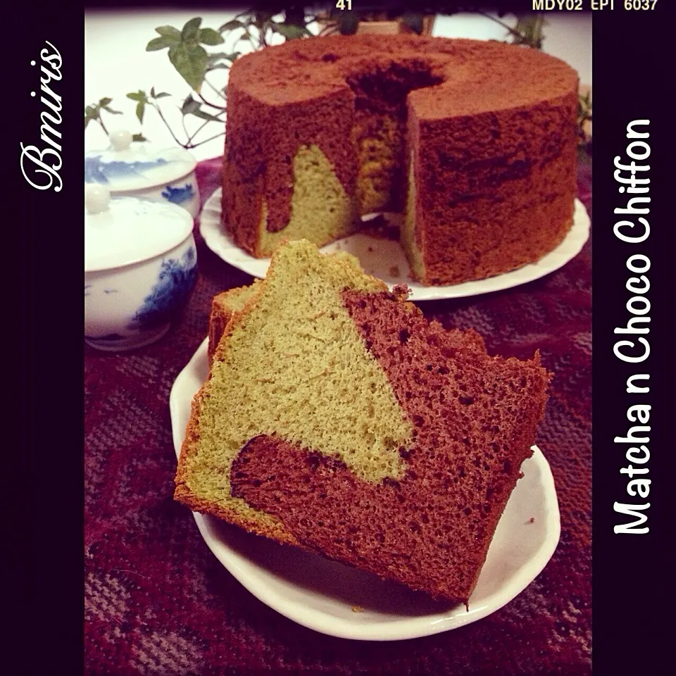 Matcha n Chocolate Chiffon cake|bmiris09さん