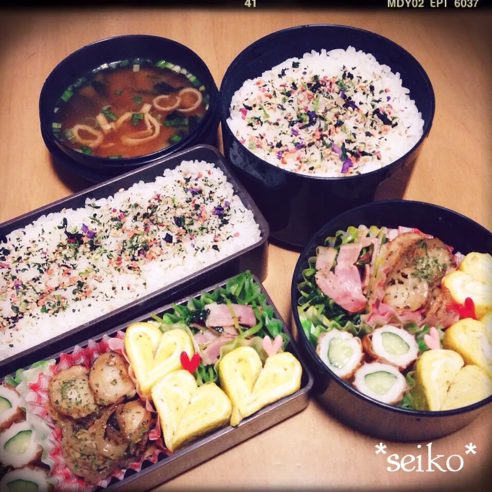 Snapdishの料理写真:旦那さんと長女のお弁当☆ 2015.1.16|*seiko*さん