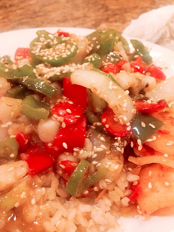 Bay scallops, pepper stirfry|Peter Simonさん