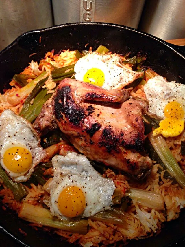 Braised Rabbit #Game Kimchi Rice and Organic Quail #Eggs #Dinner at Oakland Organic Farms #Vegetable #Main dish 😊|Alisha GodsglamGirl Matthewsさん