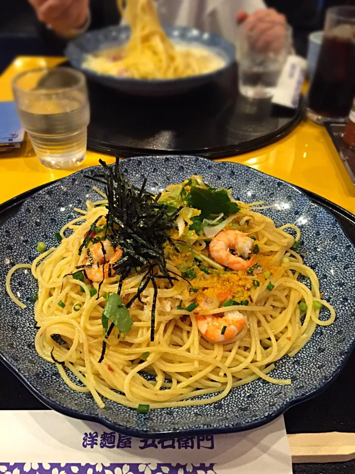 ＠洋麺屋五右衛門(新横浜)『ズワイガニと海老と本からすみのペペロンチーノ♪🍝 なかなか旨い！😄』|TETSU♪😋さん