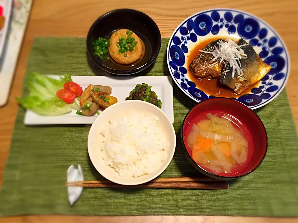 さば味噌煮、レンコンとさつまいもの甘酢|Namiさん