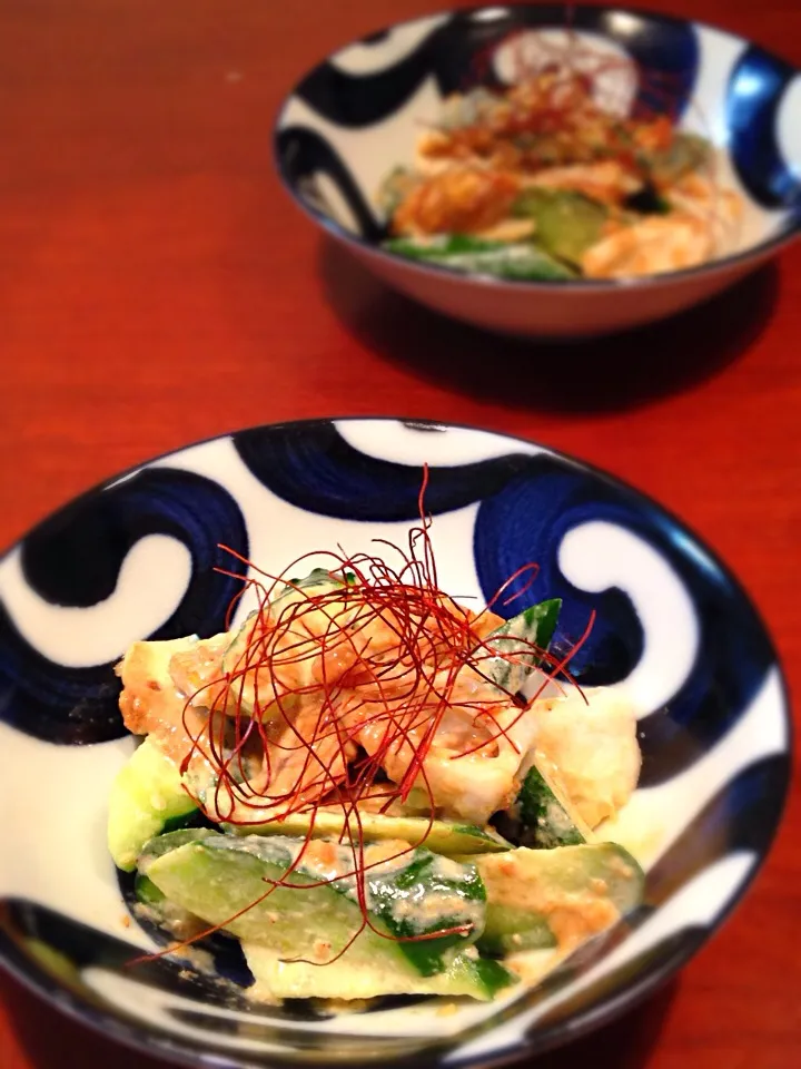 nonさんの料理 きゅうり3本ペロッと食べちゃうゴマ味噌マヨきゅうり|hannahさん