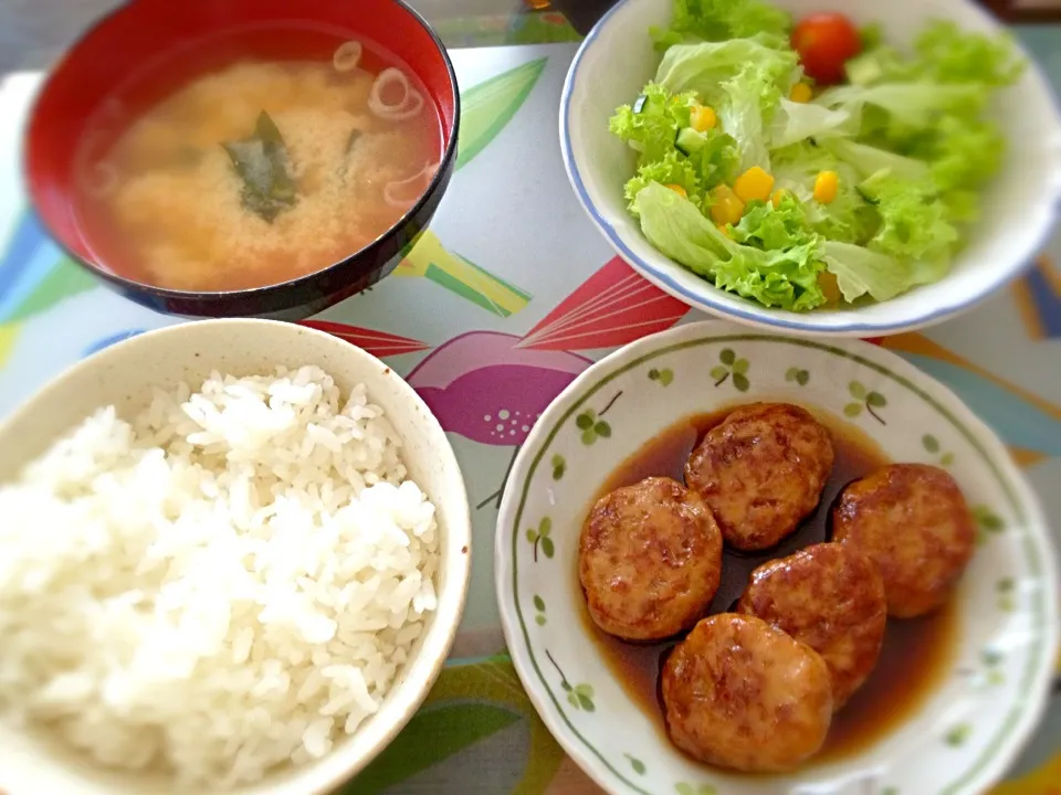 照り焼き風つくね ランチ🍴|チビミミさん