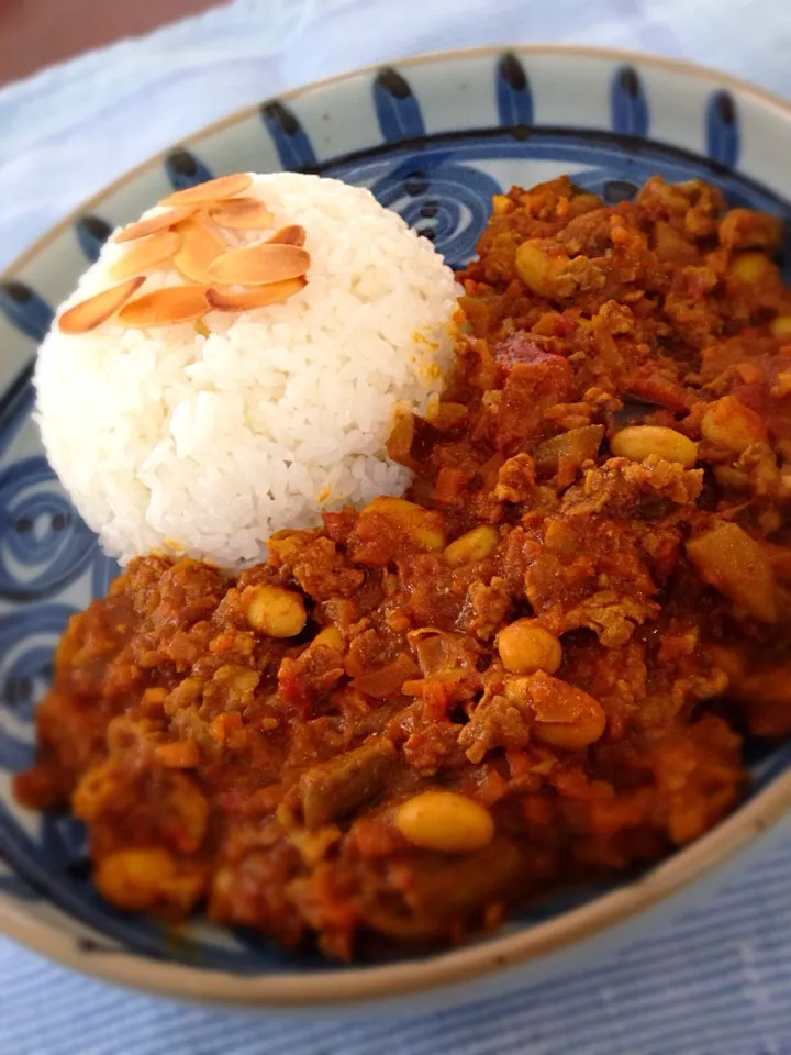 咲きちゃんの料理 フライパン一つで✨豚肉キーマカレー❤️茄子と大豆入り😆|hannahさん