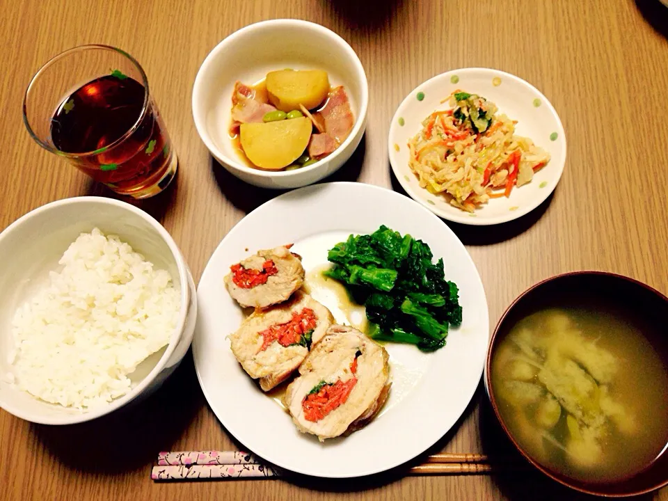 晩御飯 鶏胸肉ロール|まぁさんさん