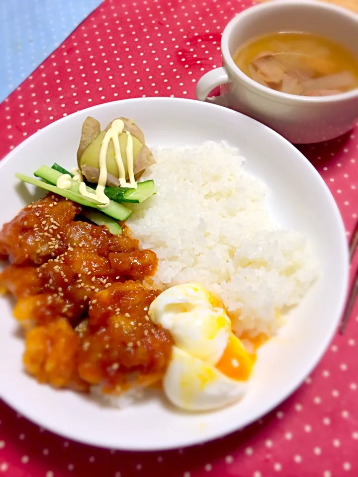 Snapdishの料理写真:鶏肉のワンプレート晩ご飯|ゆきさん