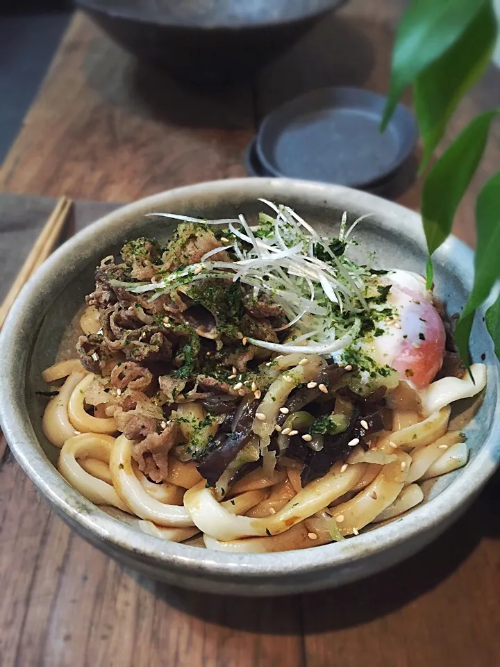 Snapdishの料理写真:肉うどん using Makiko and Hironobu San's 伊勢 うどん|rick chanさん