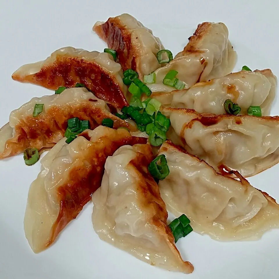 Snapdishの料理写真:Asian potstickers #plating #spiraldesign #culinarystudent #cookingwithizzyliu|Isabelさん