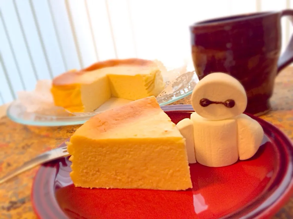 Snapdishの料理写真:カッテージチーズのチーズケーキwithベイマックス|有山さん