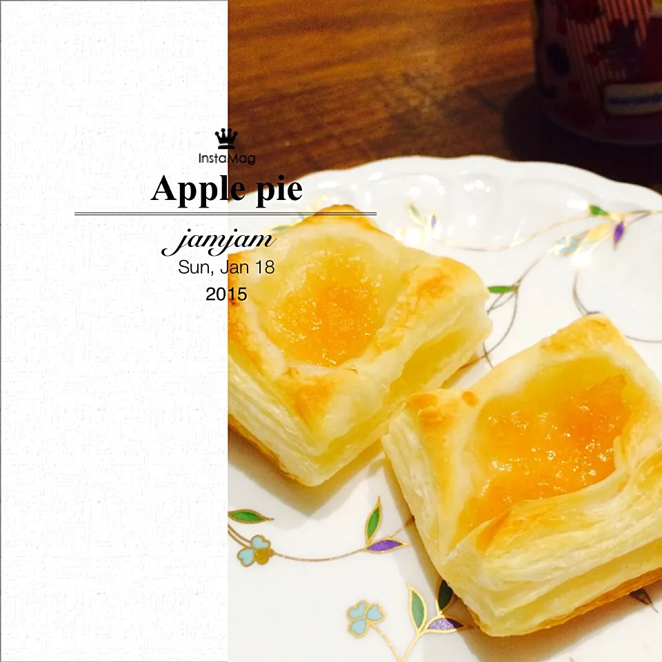 Snapdishの料理写真:冷凍パイシートと手作りアップルジャムでアップルパイ* ੈ✩︎|まきんすぱん///さん