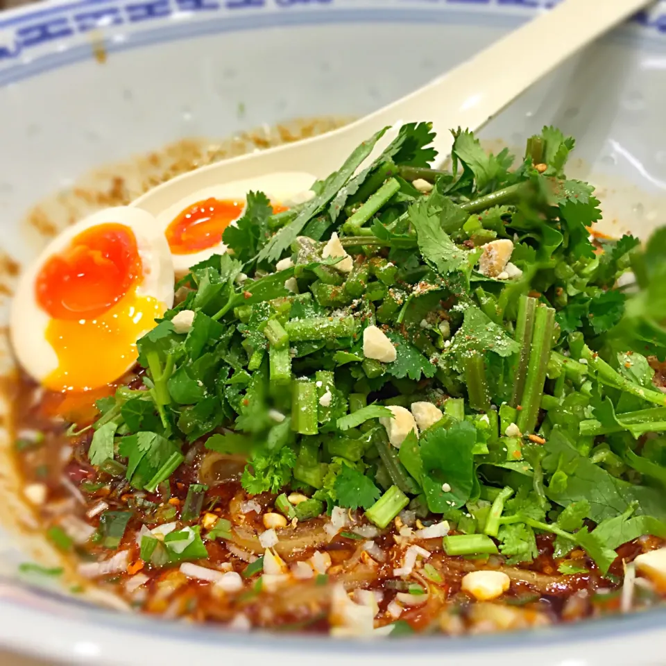 パクチー汁なし担々麺|てっどさん