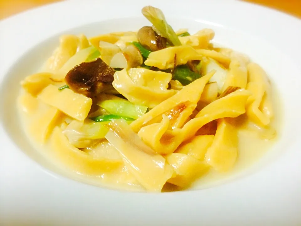 Mushroom&leek with home made Pappardelle|Masakiさん