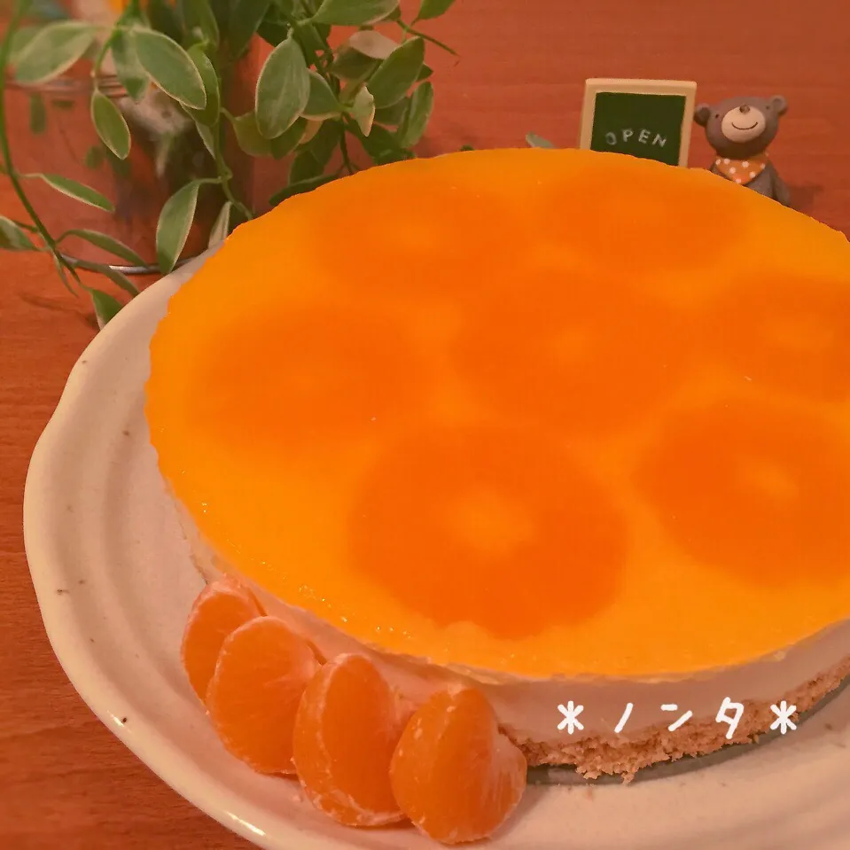 オレンジレアチーズケーキ♡レシピ付♡|＊ノンタ＊さん