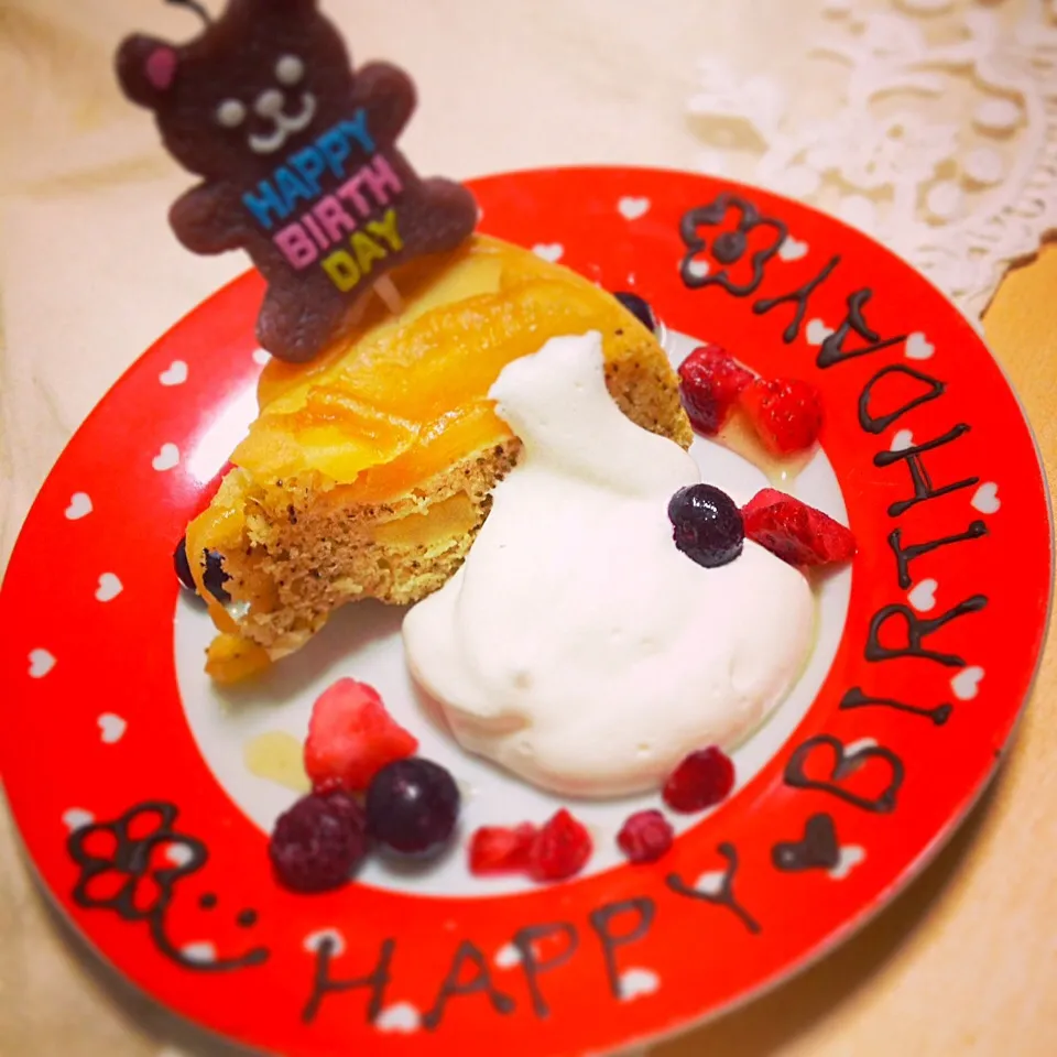 アップル紅茶ケーキ お誕生日仕様|あぼちさん