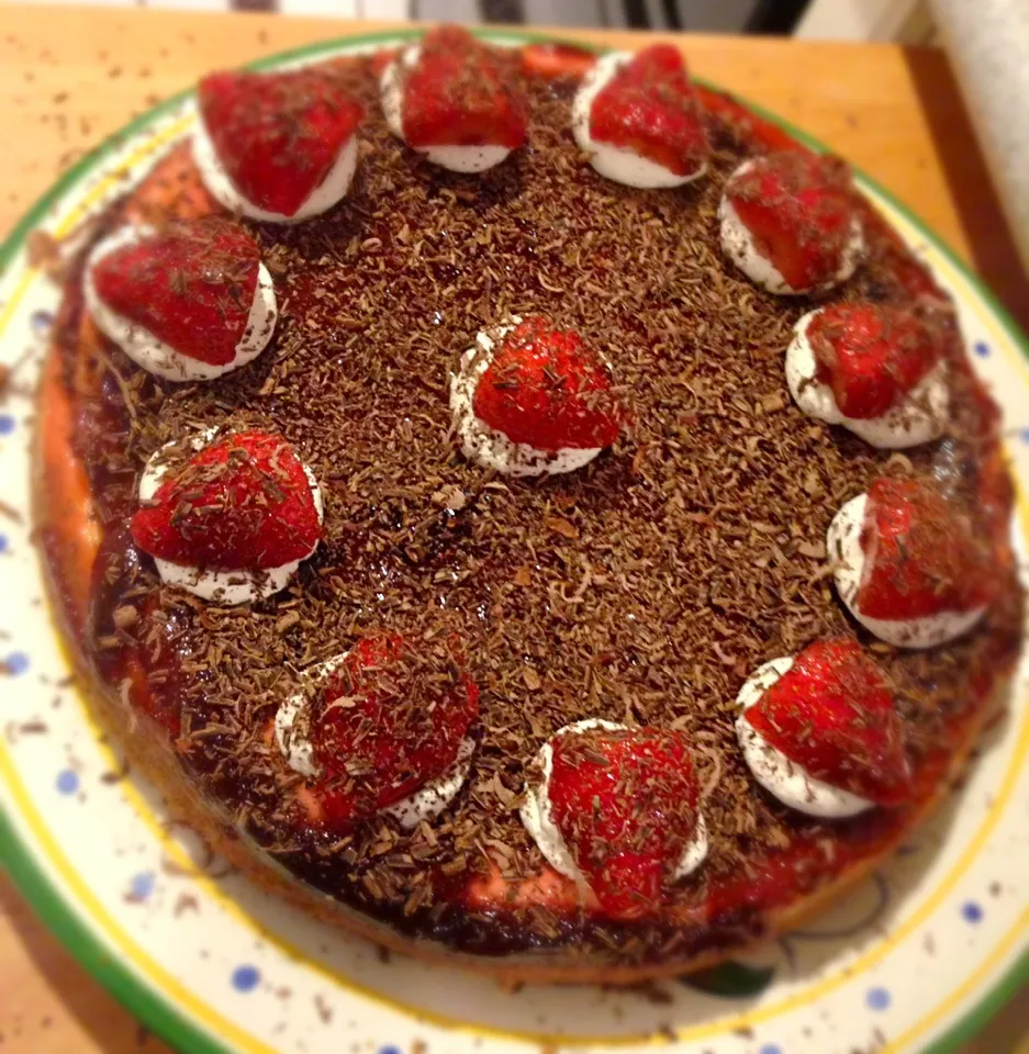 Strawberry cheesecake first time try, it turned out perfect!|Peymaneh Hさん