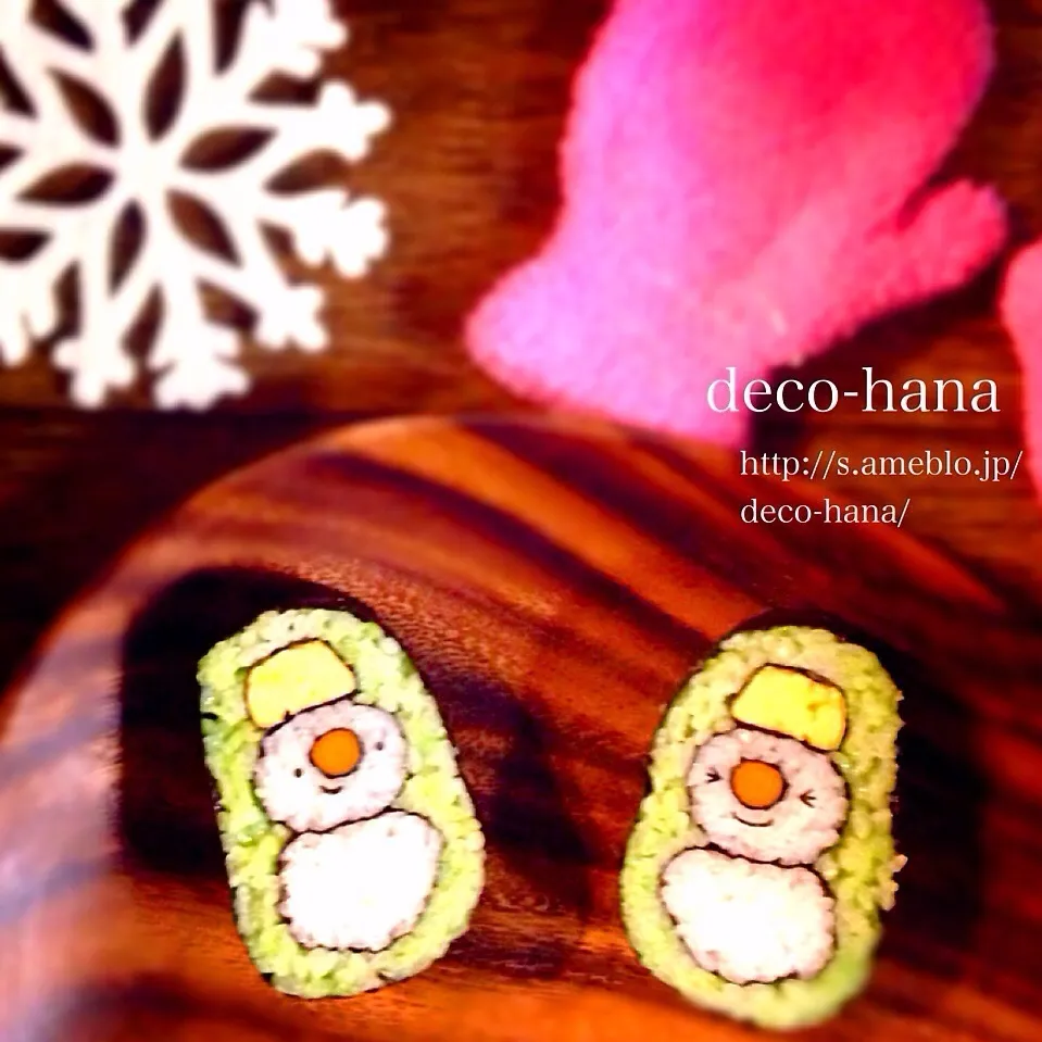 『雪だるま』の飾り巻き寿司|DECO-HANA(旧:デコ巻きスタジオHANA)さん