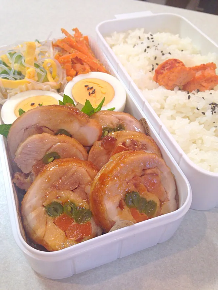 Snapdishの料理写真:チキンロール弁当🎶|mayaマミィさん