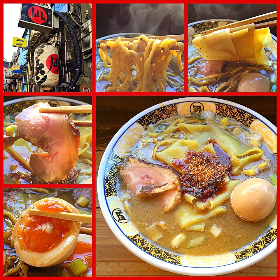 Snapdishの料理写真:＠ラーメン凪新宿Ｇ本館『すごい煮干ラーメン🍜❗️一反も麺多め😋』|TETSU♪😋さん