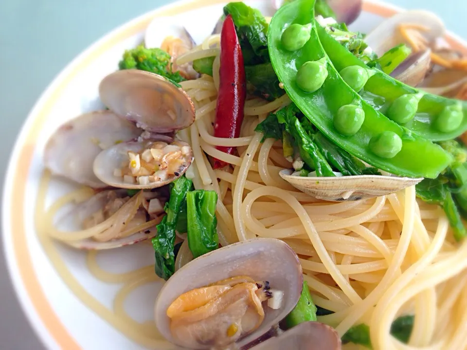 菜の花とあさりのパスタ|ふぅちゃんさん