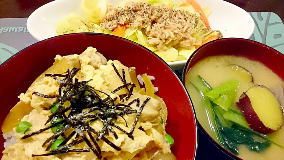 親子丼作ったど〜|らぐおさん