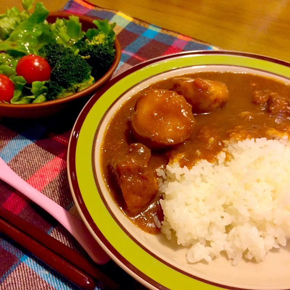 カレーで夕食🍛🍛|かずみさん