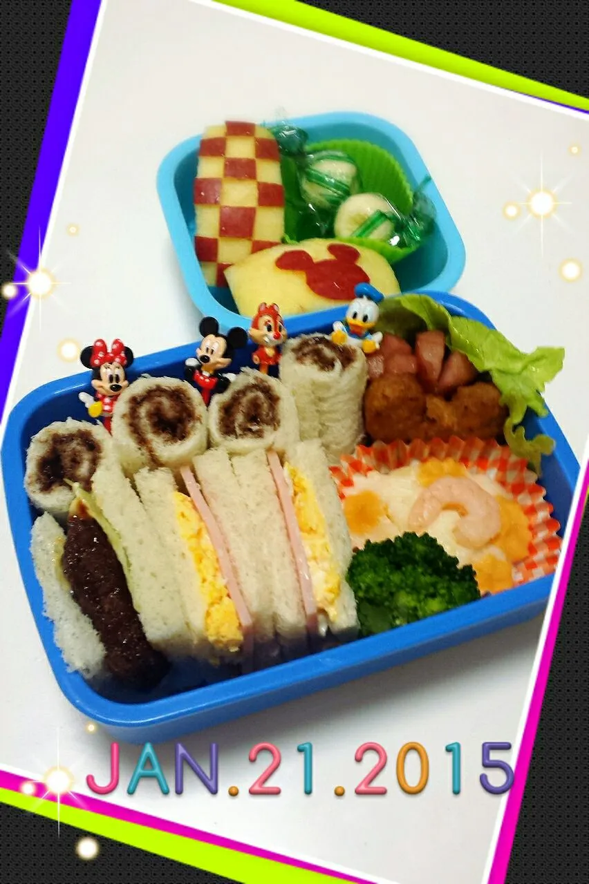 今日は次男だけお弁当！
サンドイッチ弁当o(^▽^)o|minaさん