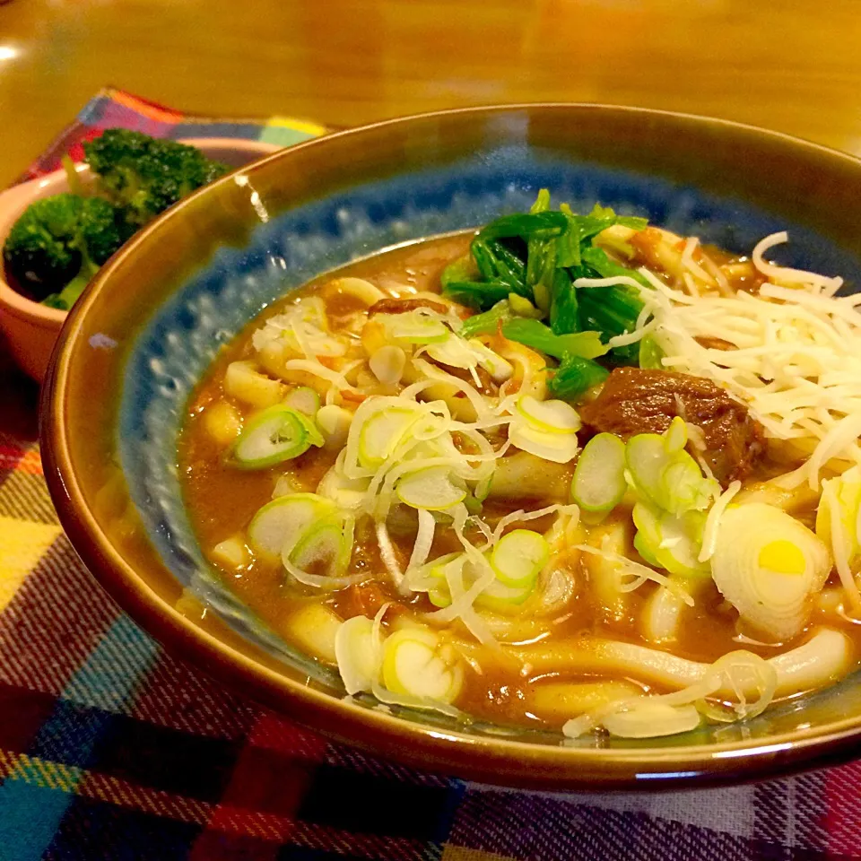 カレーうどんで夕食🍲🍲|かずみさん