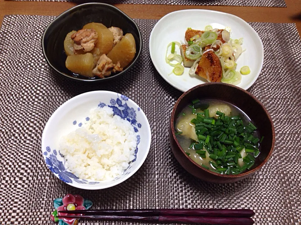 大根煮物☆さつま揚げのネギかけ☆お味噌汁☆|Milfeliceさん