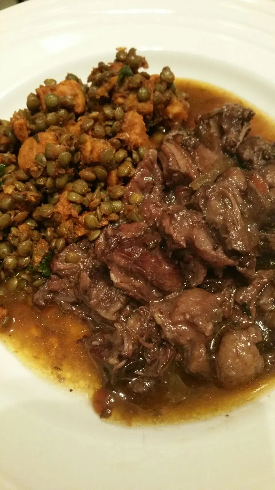 beef red wine stew and lentils and sweet potato salad|Rebecaさん