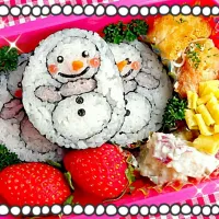 Snapdishの料理写真:⛄Snowman Sushi Bento⛄
キャラ寿司