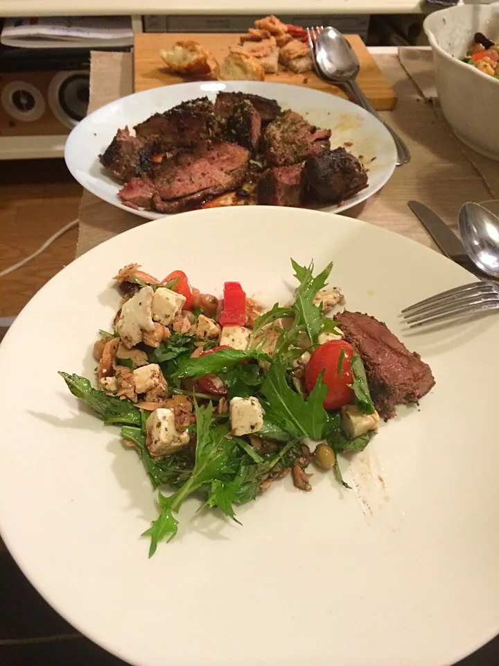 Homemade Greek salad with Duck Magret , balsamic sauce|el sushi de la manchaさん