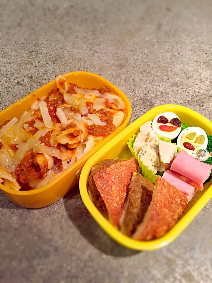 まだチーズ溶けてないグラタン弁当  お昼に温めてね♡|myusicさん