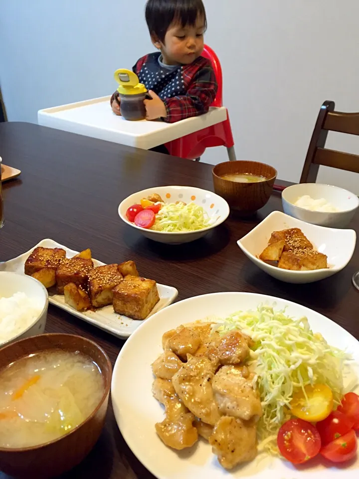 鶏の味噌マヨネーズ焼きの晩ご飯|mikaさん