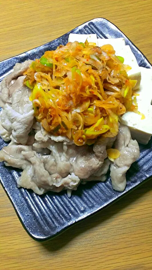 ゆで豚＆豆腐 ピリ辛ねぎのせ|みあこさん